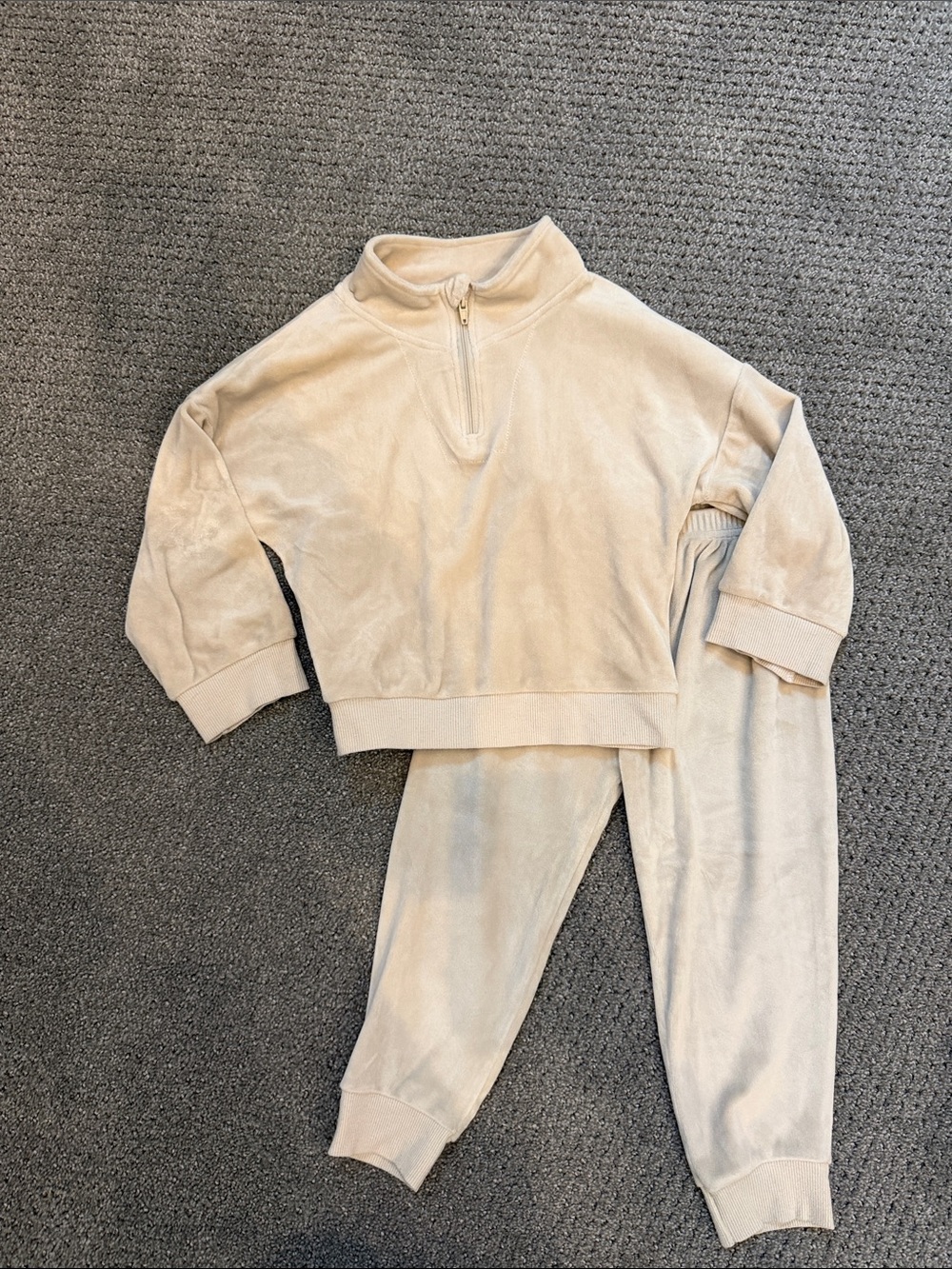 Lila & Jack Velour Joggers & Half-Zip Pullover Set